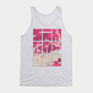 Singapore City Map Typography - Blossom Tank Top